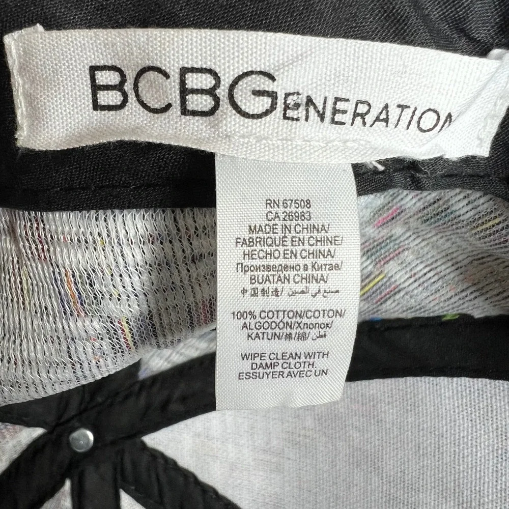 BCBGeneration Baseball Cap Multicolor Woven Tweed Geometric Hat Strapback